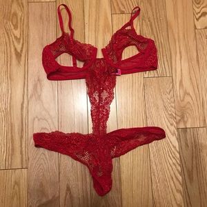 Sexy Red Bodysuit Lingerie